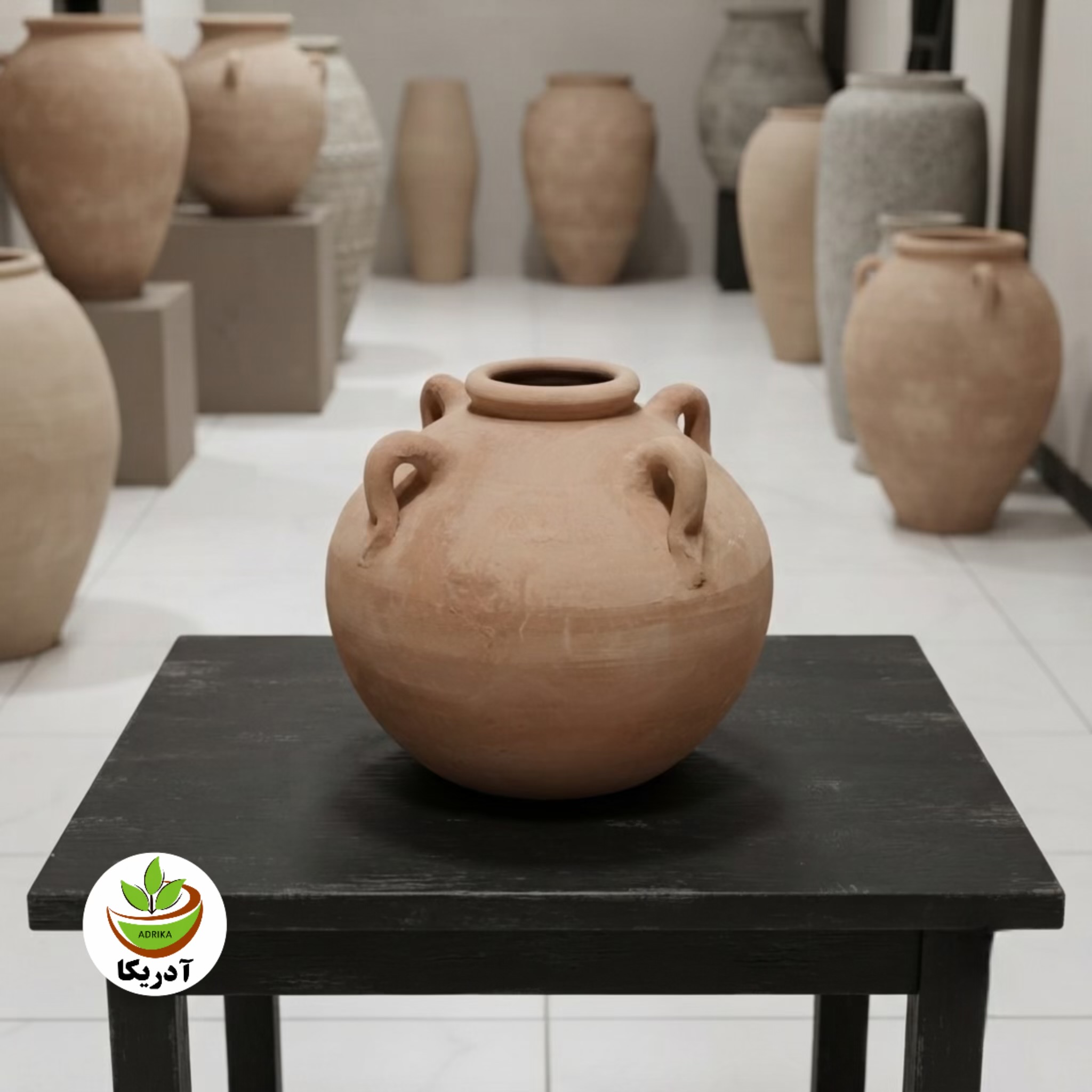 کوزه خمره گلدان سفالی خام 30 سانتی عرض 30