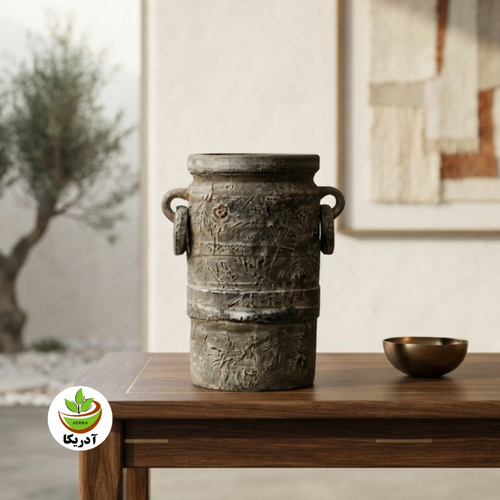 کوزه سفالی پتینه کاری شده آدریکا 35 سانتی