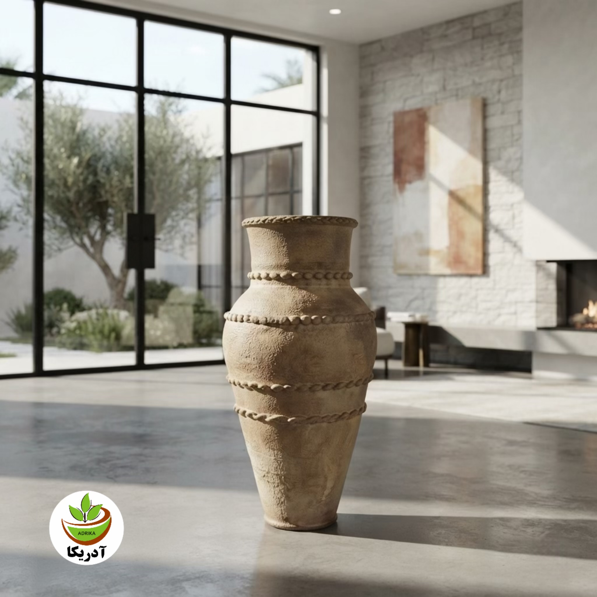 کوزه یا خمره پتینه کاری بزرگ