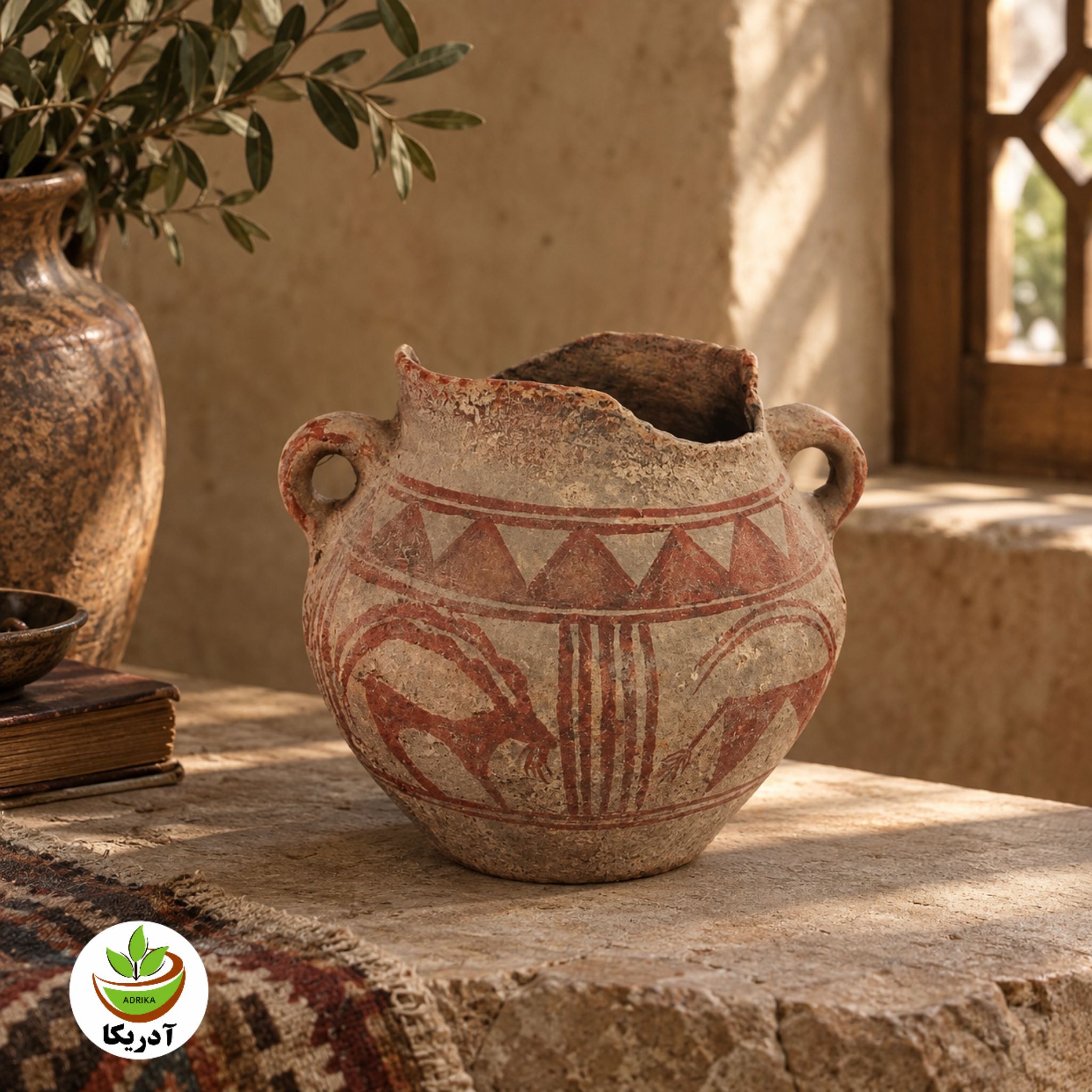 ظرف سفالینه کلکسیونی باستانی زیر خاکی