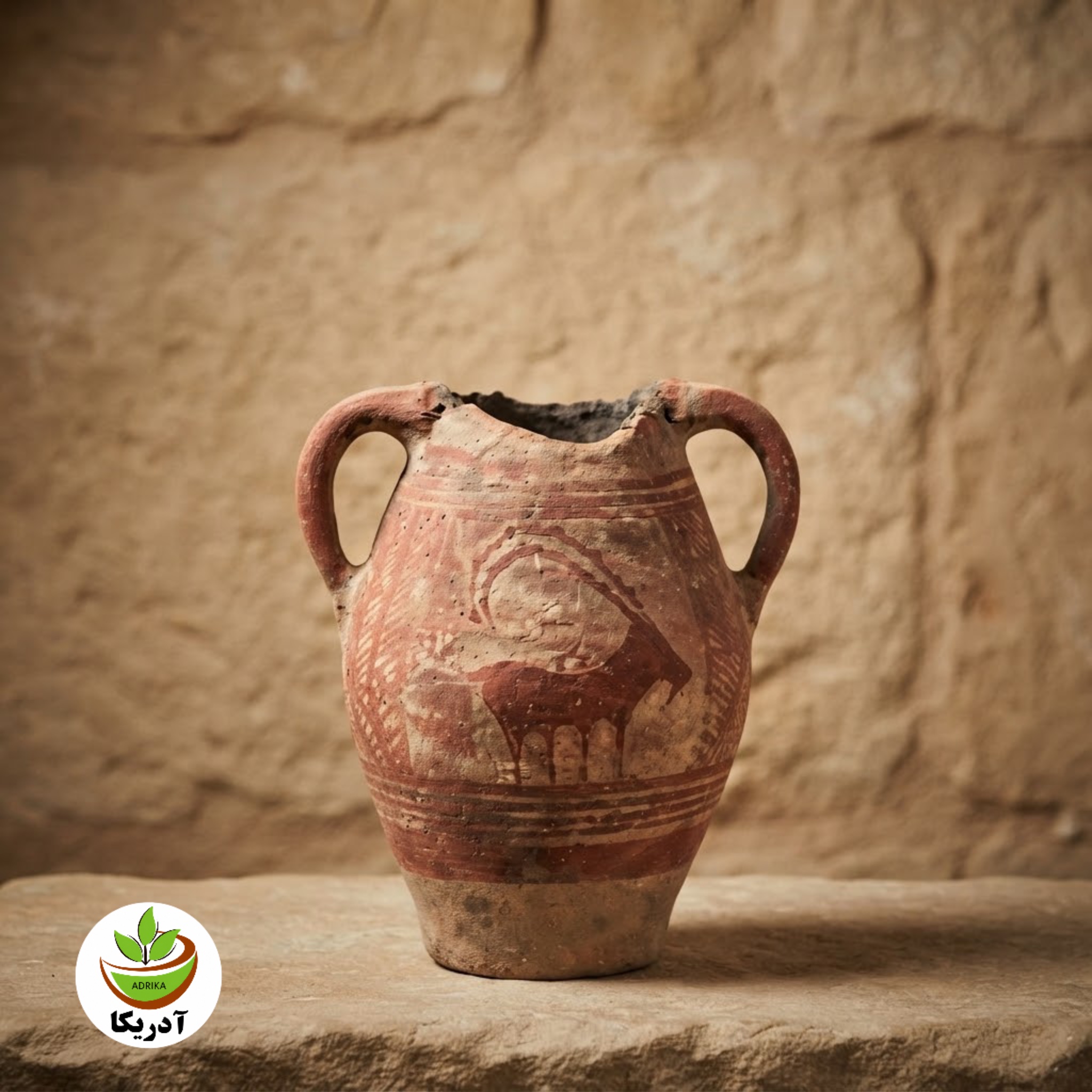 ظرف سفالینه کلکسیونی باستانی زیر خاکی