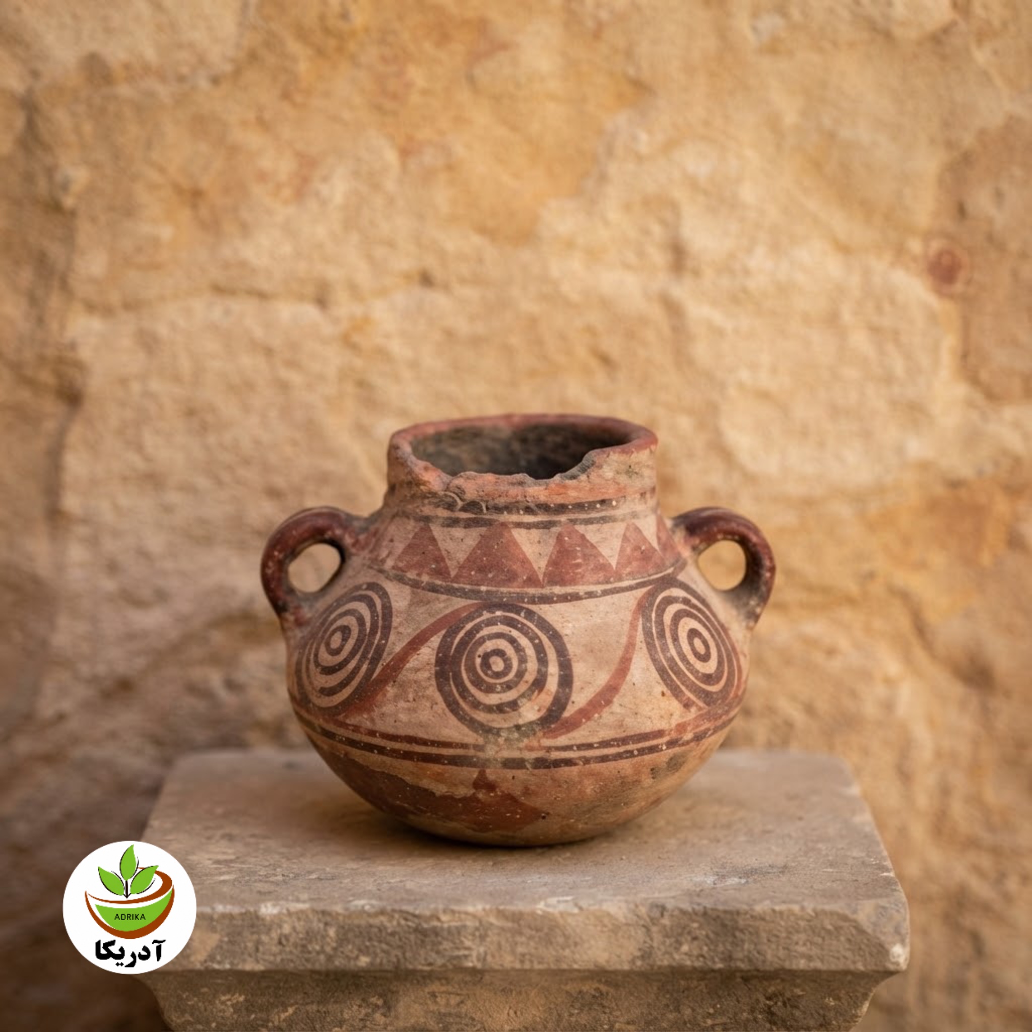 ظرف سفالینه کلکسیونی باستانی زیر خاکی