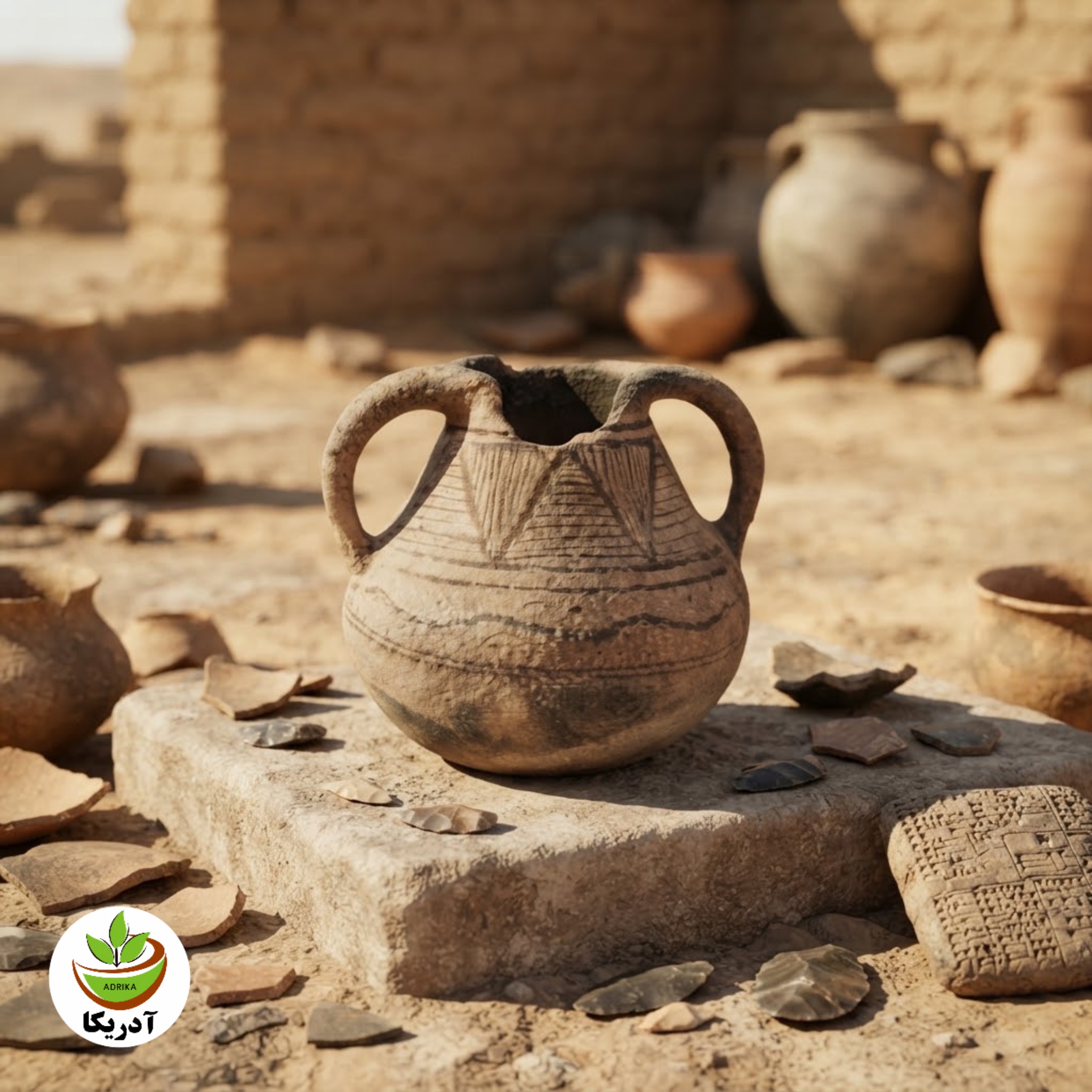 ظرف سفالینه کلکسیونی باستانی زیر خاکی