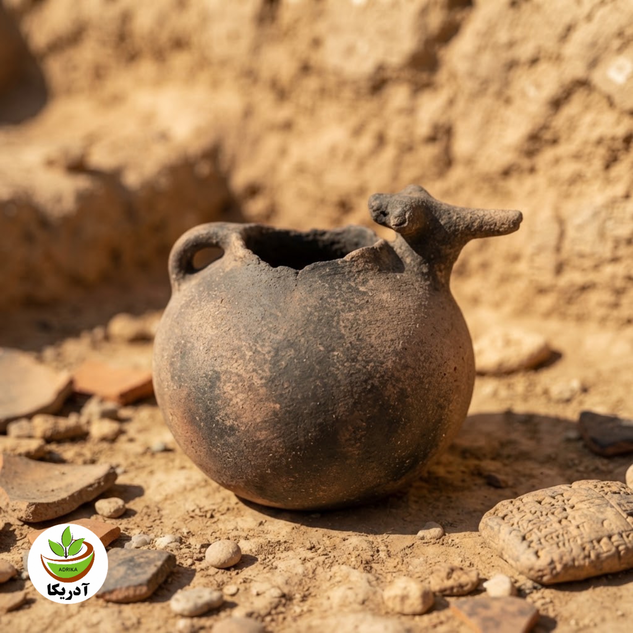 ظرف سفالینه کلکسیونی باستانی زیر خاکی