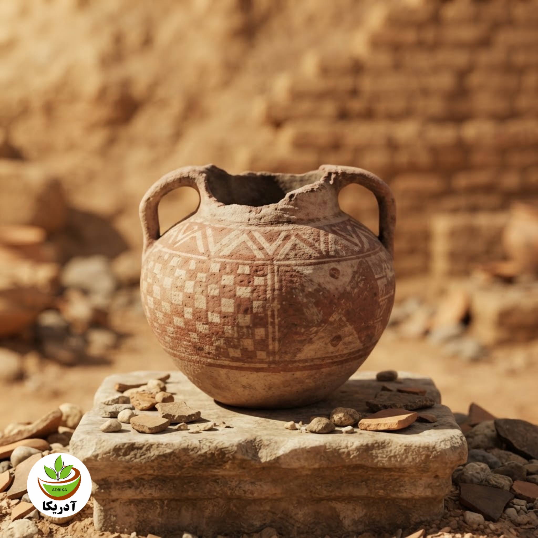 ظرف سفالینه کلکسیونی باستانی زیر خاکی